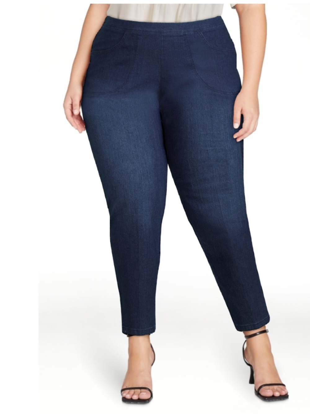Just My Size Women’s Plus Dark Sandblast Pull On Jeans Size 3X NWT